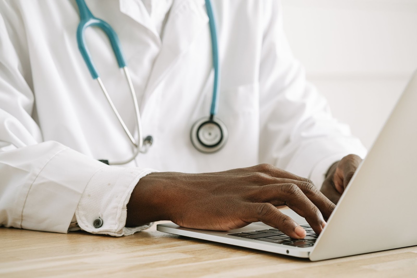 Doctor working on computer