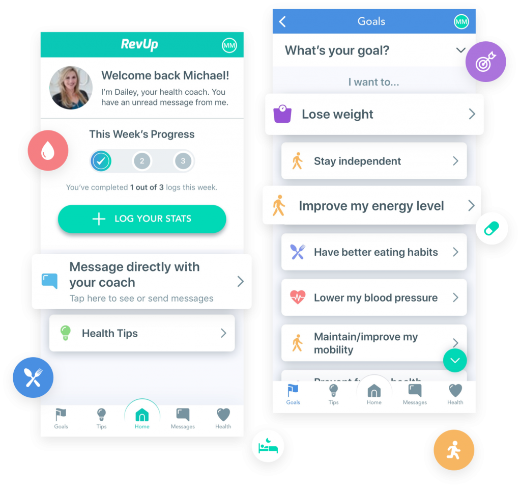 Health app progress and goals screens.