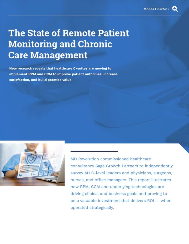 Remote patient monitoring and chronic care management report cover.